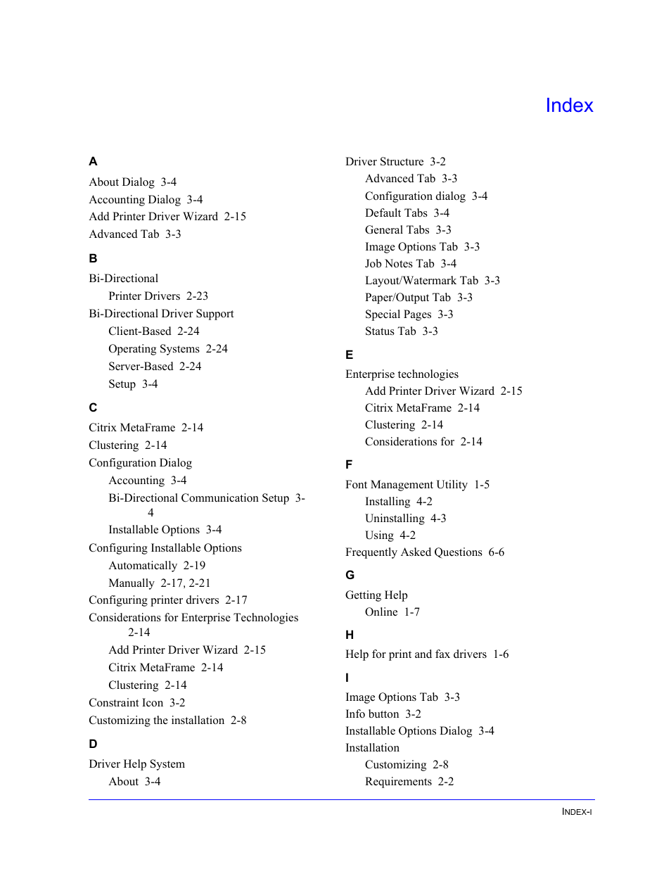 Index | Xerox WorkCentre 7655-7665-7675-5897 User Manual | Page 59 / 60