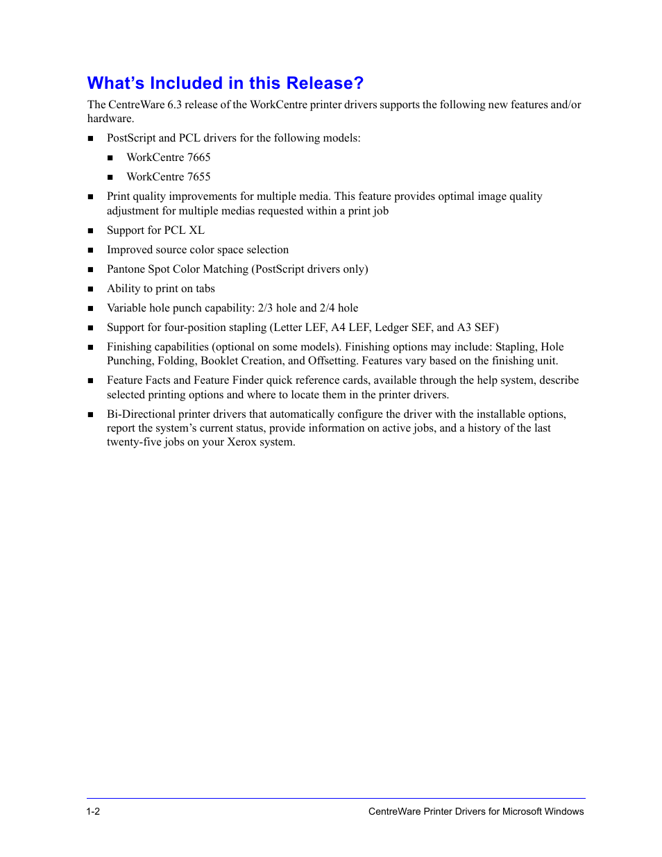 What’s included in this release, What’s included in this release? -2 | Xerox WorkCentre 7655-7665-7675-5897 User Manual | Page 6 / 60