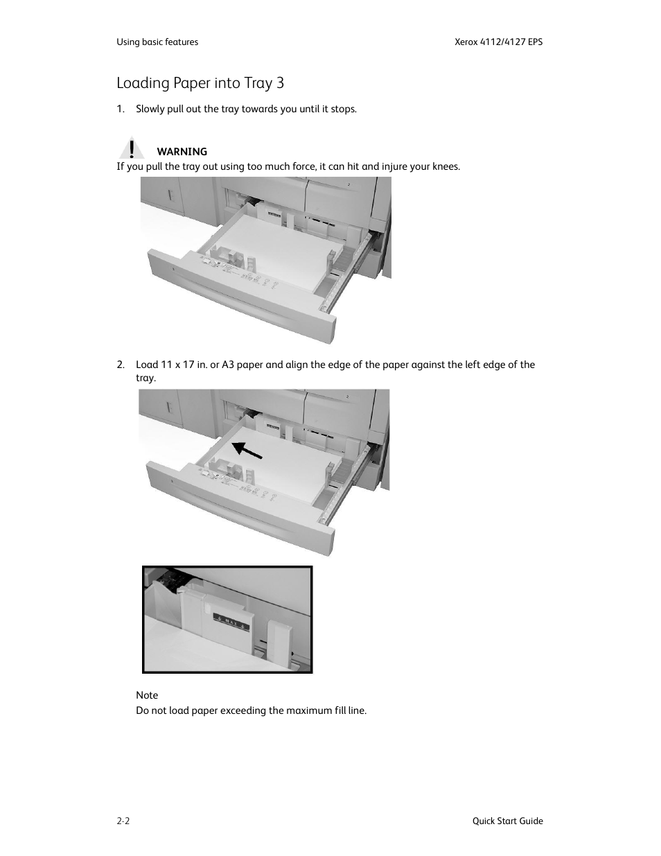 Loading paper into tray 3, Loading paper into tray 3 -2 | Xerox 4112-4127 Enterprise Printing System-4616 User Manual | Page 10 / 30