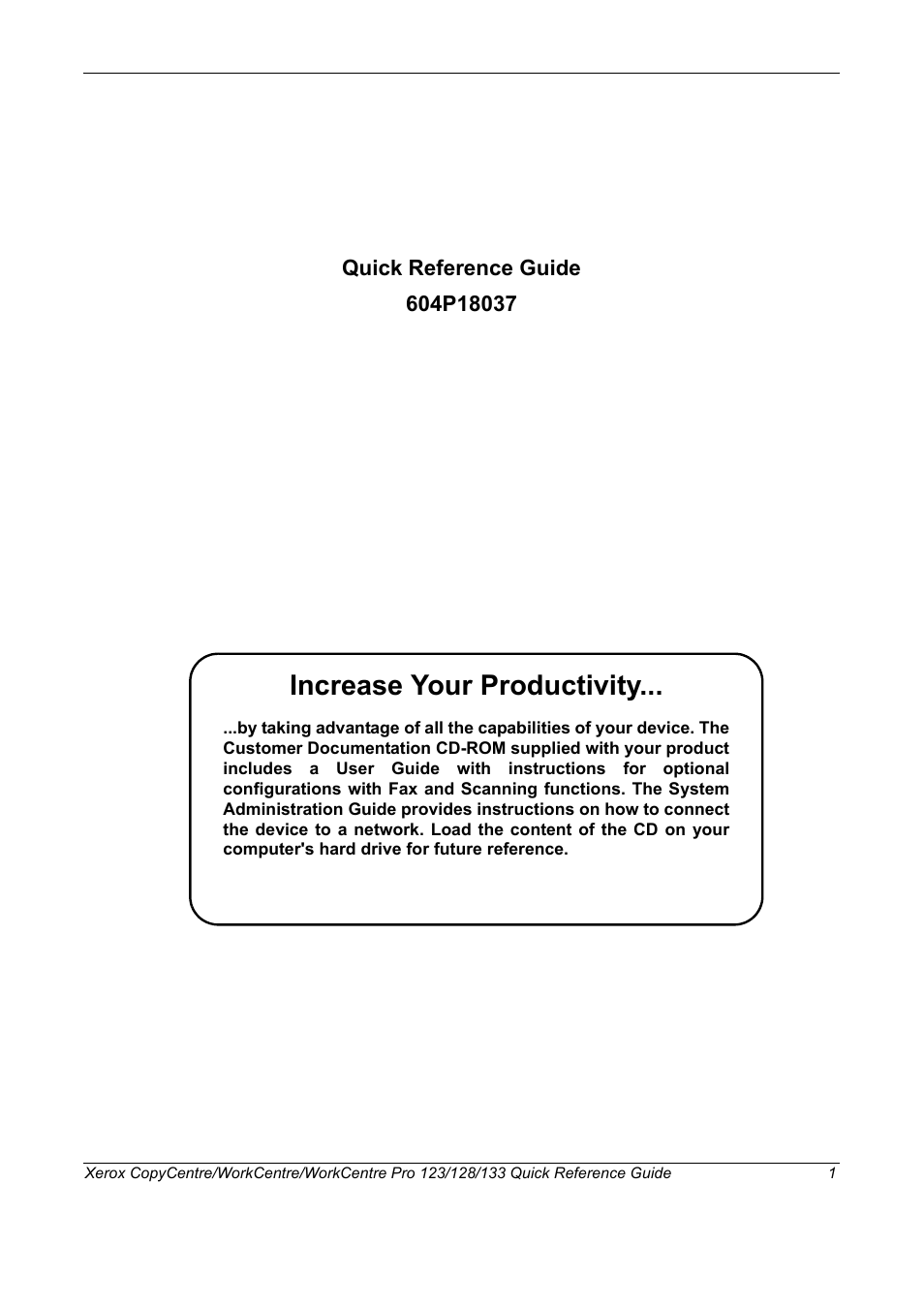 Increase your productivity | Xerox WorkCentre M123-M128-3048 User Manual | Page 2 / 115