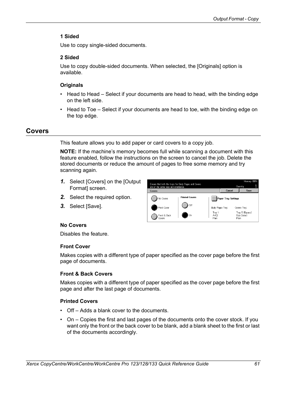 Covers | Xerox WorkCentre M123-M128-3048 User Manual | Page 62 / 115