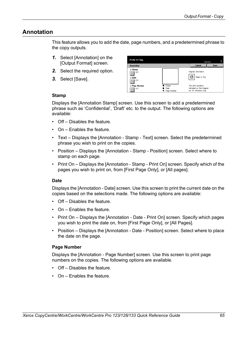 Annotation | Xerox WorkCentre M123-M128-3048 User Manual | Page 66 / 115