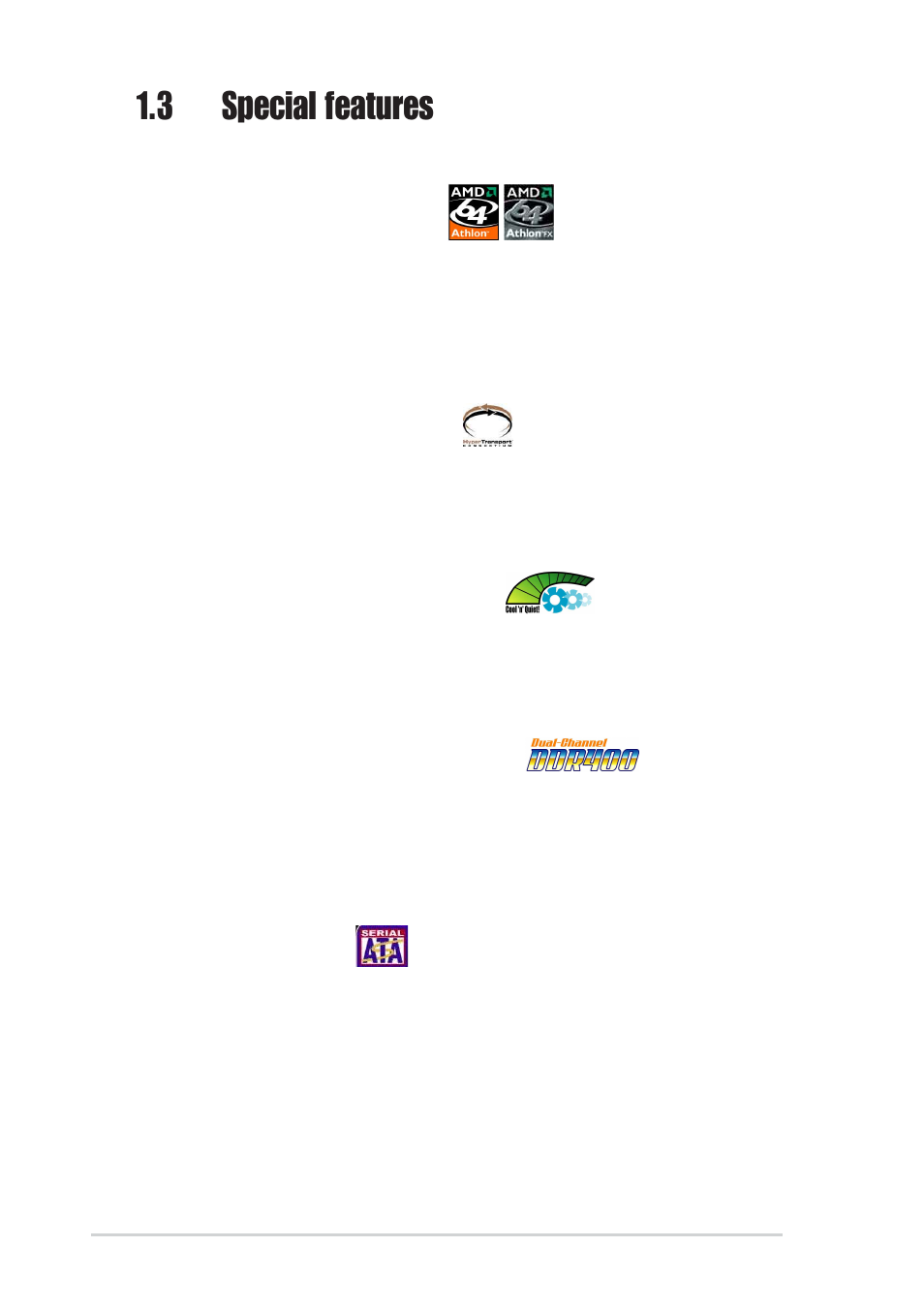 3 special features, 1 product highlights | Asus A8V User Manual | Page 16 / 122