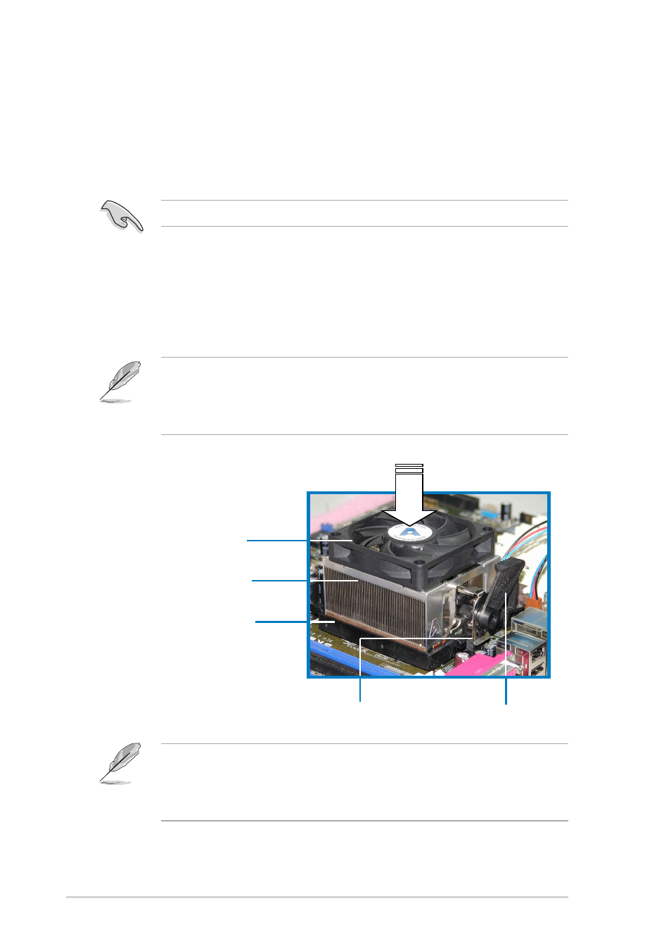 3 installing the heatsink and fan | Asus A8V User Manual | Page 30 / 122