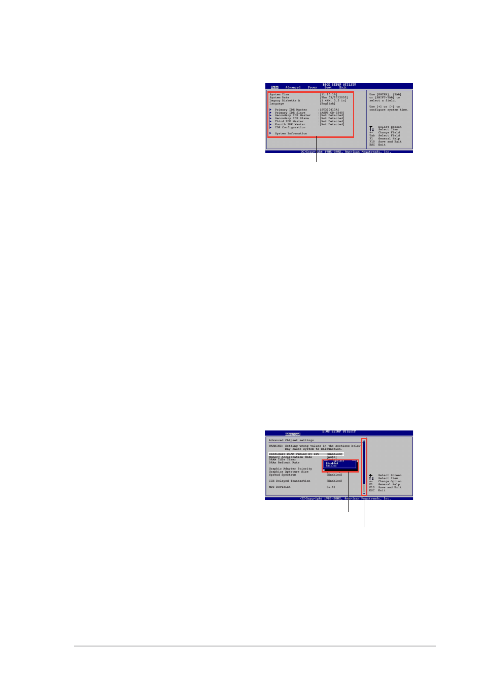 4 menu items, 5 sub-menu items, 6 configuration fields | 7 pop-up window, 8 scroll bar, 9 general help, Asus a8v 4-11 | Asus A8V User Manual | Page 67 / 122