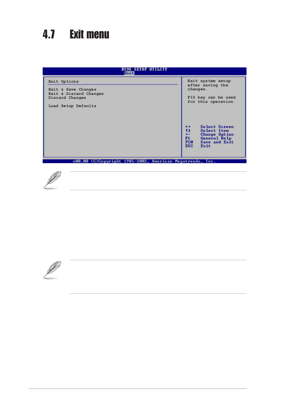 7 exit menu | Asus A8V User Manual | Page 94 / 122