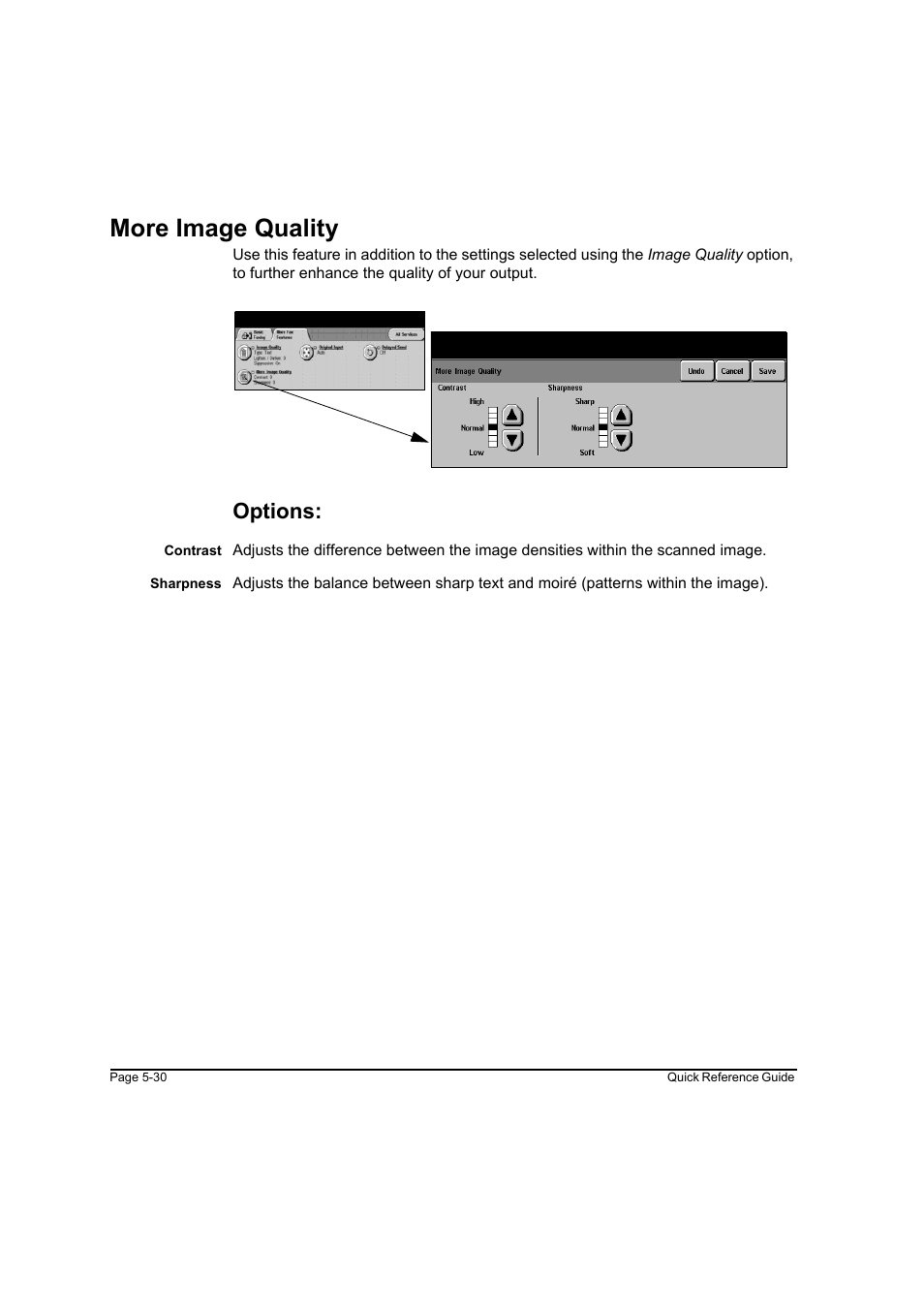 More image quality, Options, More image quality -30 | Xerox WorkCentre M45-4033 User Manual | Page 109 / 189