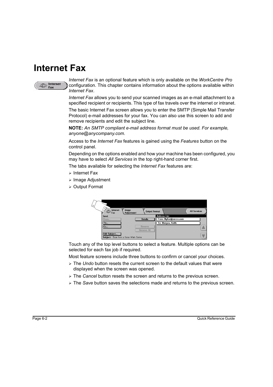 Internet fax, Internet fax -2 | Xerox WorkCentre M45-4033 User Manual | Page 115 / 189