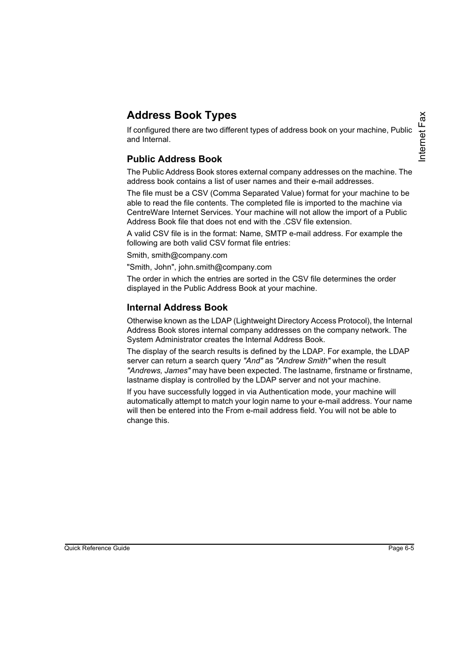 Address book types | Xerox WorkCentre M45-4033 User Manual | Page 118 / 189