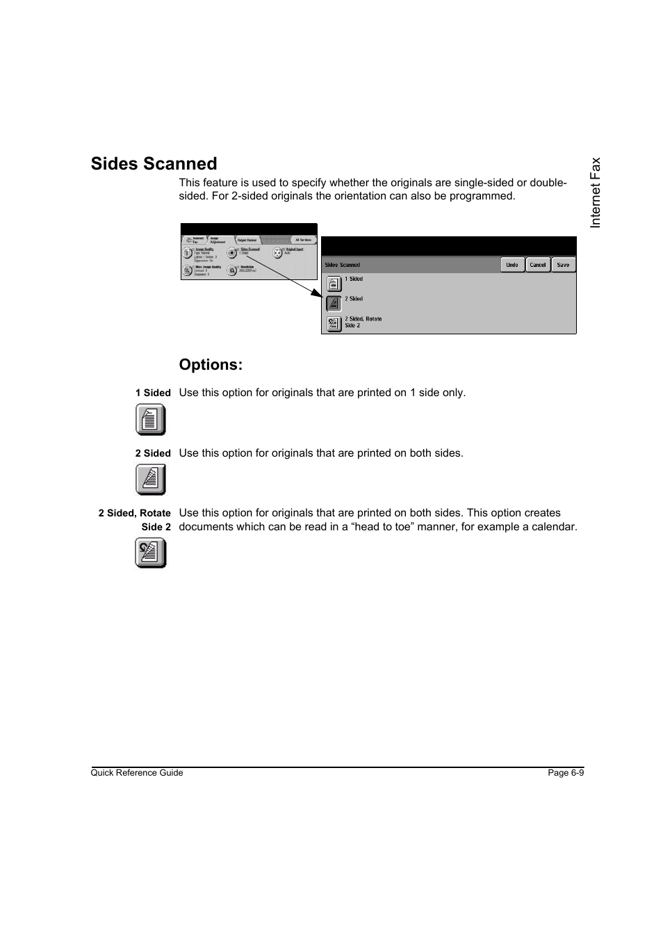 Sides scanned, Options, Sides scanned -9 | Xerox WorkCentre M45-4033 User Manual | Page 122 / 189