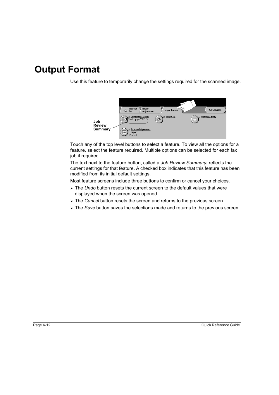 Output format, Output format -12 | Xerox WorkCentre M45-4033 User Manual | Page 125 / 189