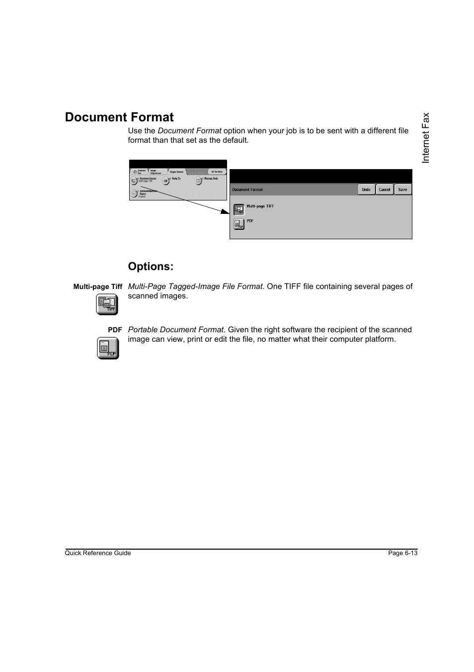 Document format, Options, Document format -13 | Xerox WorkCentre M45-4033 User Manual | Page 126 / 189