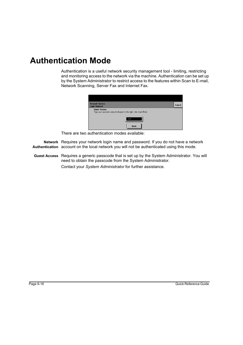 Authentication mode, Authentication mode -16 | Xerox WorkCentre M45-4033 User Manual | Page 129 / 189