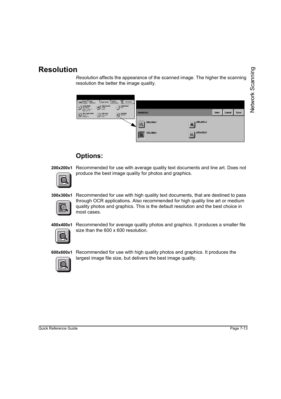 Resolution, Options, Resolution -13 | Xerox WorkCentre M45-4033 User Manual | Page 142 / 189