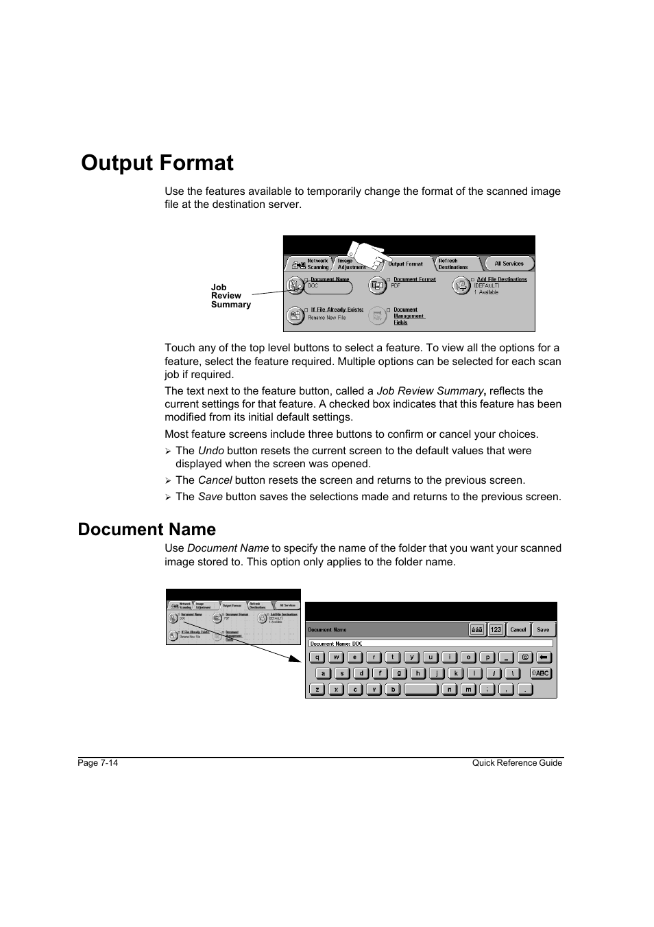 Output format, Document name, Output format -14 document name -14 | Output format -14 | Xerox WorkCentre M45-4033 User Manual | Page 143 / 189