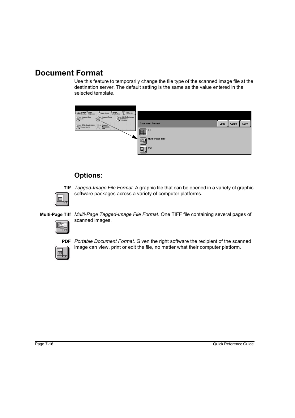 Document format, Options, Document format -16 | Xerox WorkCentre M45-4033 User Manual | Page 145 / 189