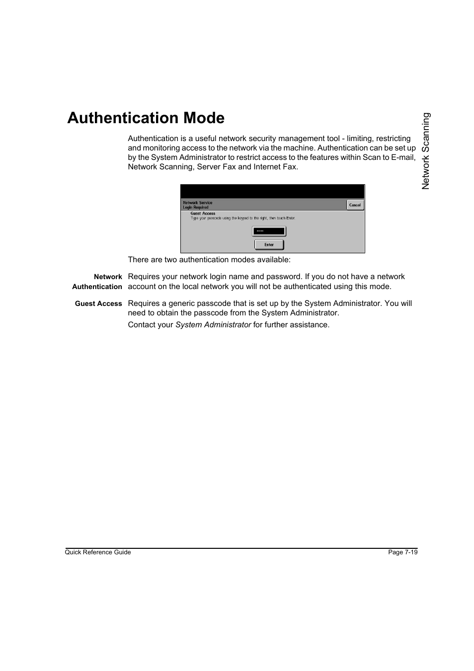 Authentication mode, Authentication mode -19 | Xerox WorkCentre M45-4033 User Manual | Page 148 / 189