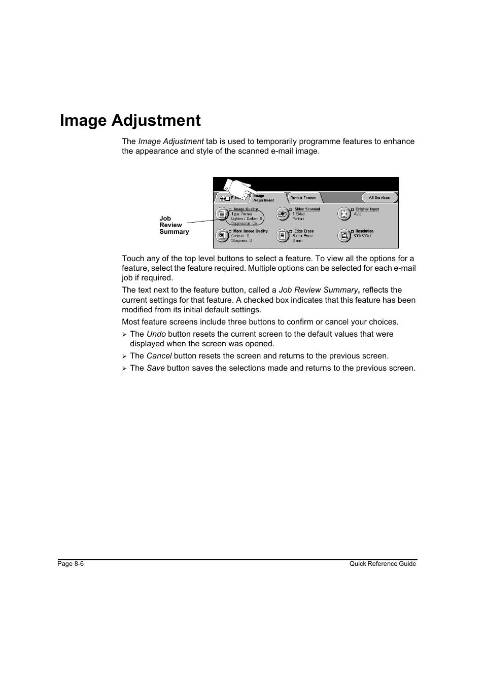 Image adjustment, Image adjustment -6 | Xerox WorkCentre M45-4033 User Manual | Page 155 / 189