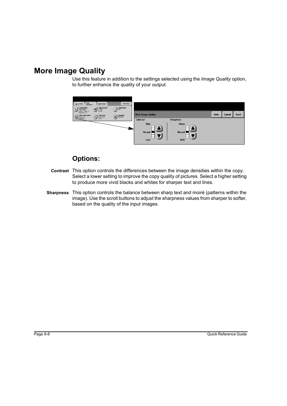 More image quality, Options, More image quality -8 | Xerox WorkCentre M45-4033 User Manual | Page 157 / 189