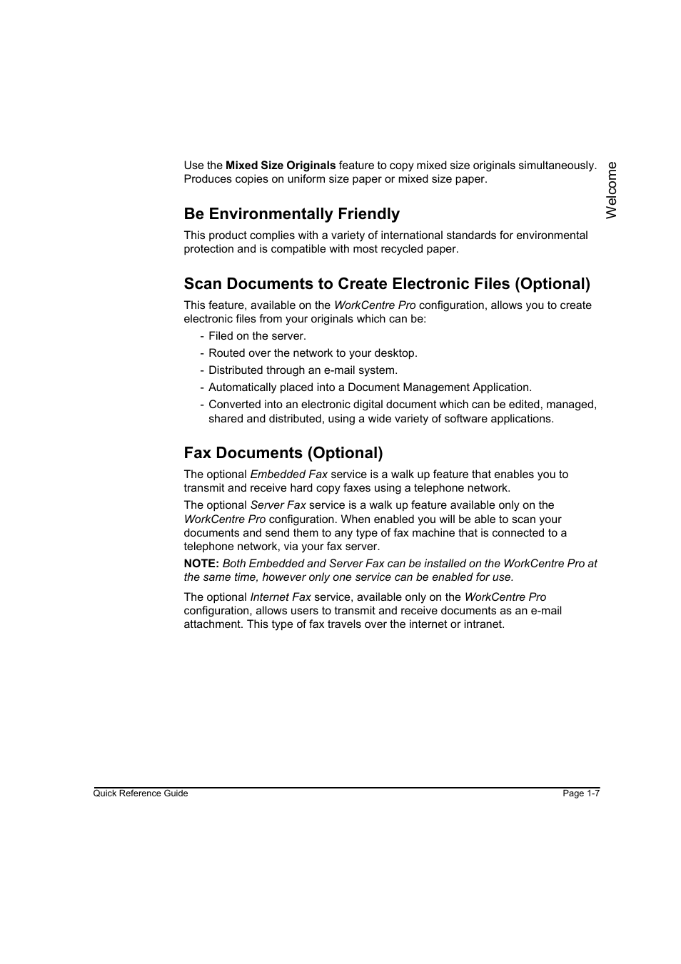 Be environmentally friendly, Fax documents (optional) | Xerox WorkCentre M45-4033 User Manual | Page 16 / 189