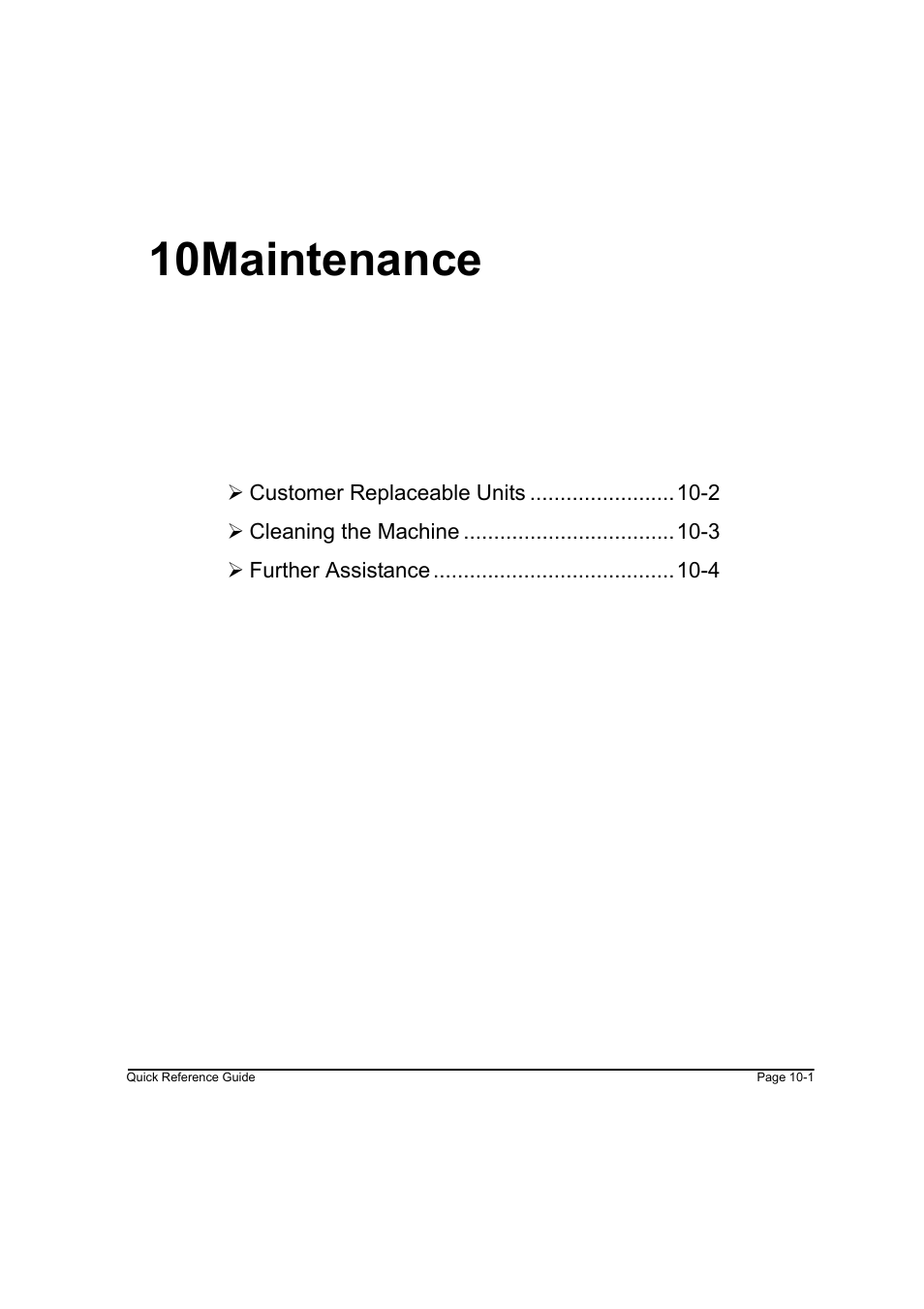 10 maintenance, 10 maintenance -1, 10maintenance | Xerox WorkCentre M45-4033 User Manual | Page 172 / 189