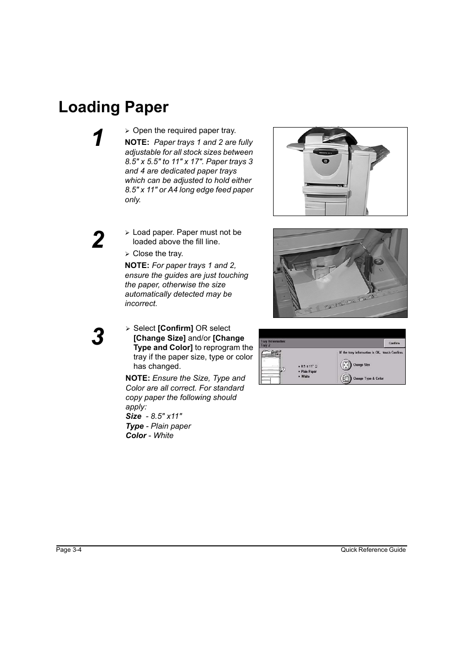 Loading paper, Loading paper -4 | Xerox WorkCentre M45-4033 User Manual | Page 37 / 189