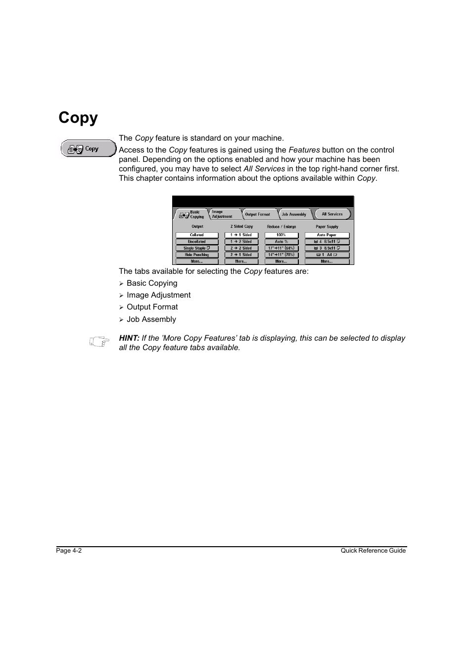 Copy, Copy -2 | Xerox WorkCentre M45-4033 User Manual | Page 51 / 189