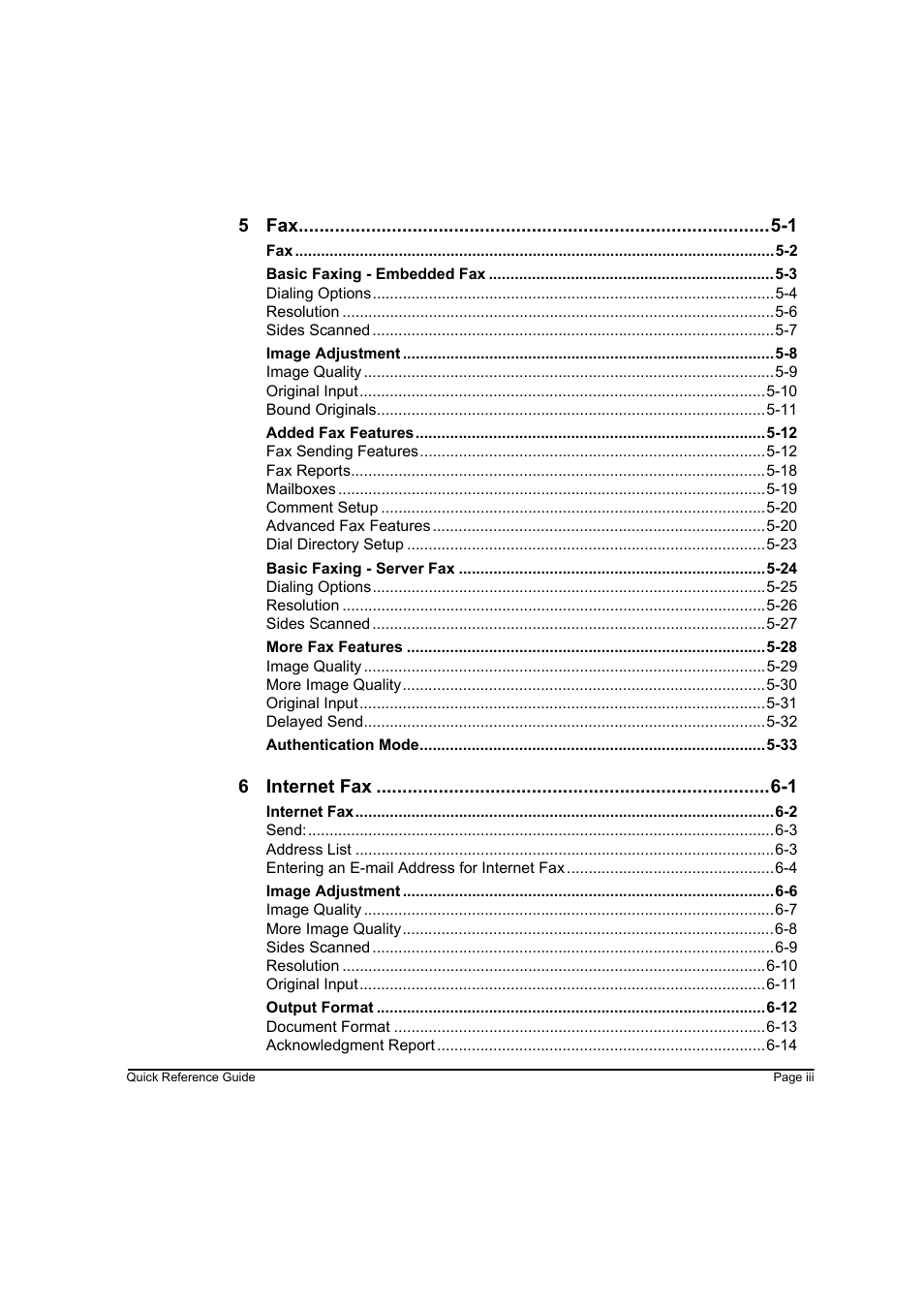 5 fax -1, 6 internet fax -1 | Xerox WorkCentre M45-4033 User Manual | Page 6 / 189