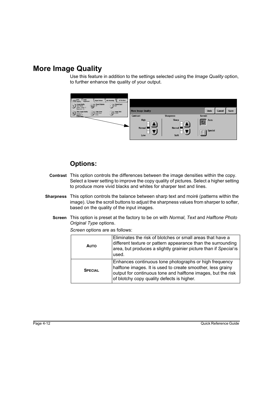 More image quality, Options, More image quality -12 | Xerox WorkCentre M45-4033 User Manual | Page 61 / 189