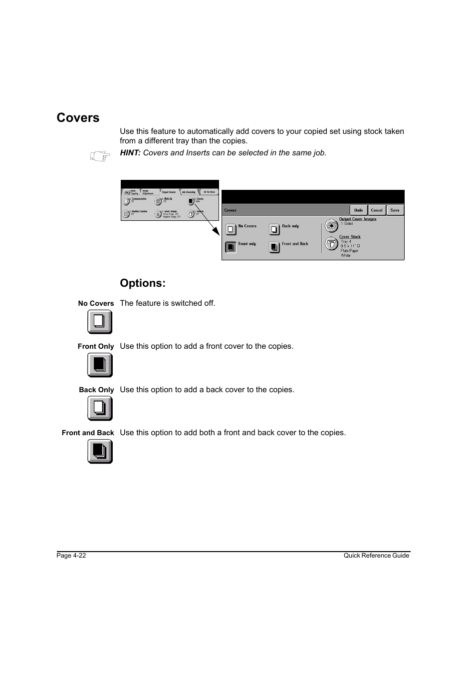 Covers, Options, Covers -22 | Xerox WorkCentre M45-4033 User Manual | Page 71 / 189