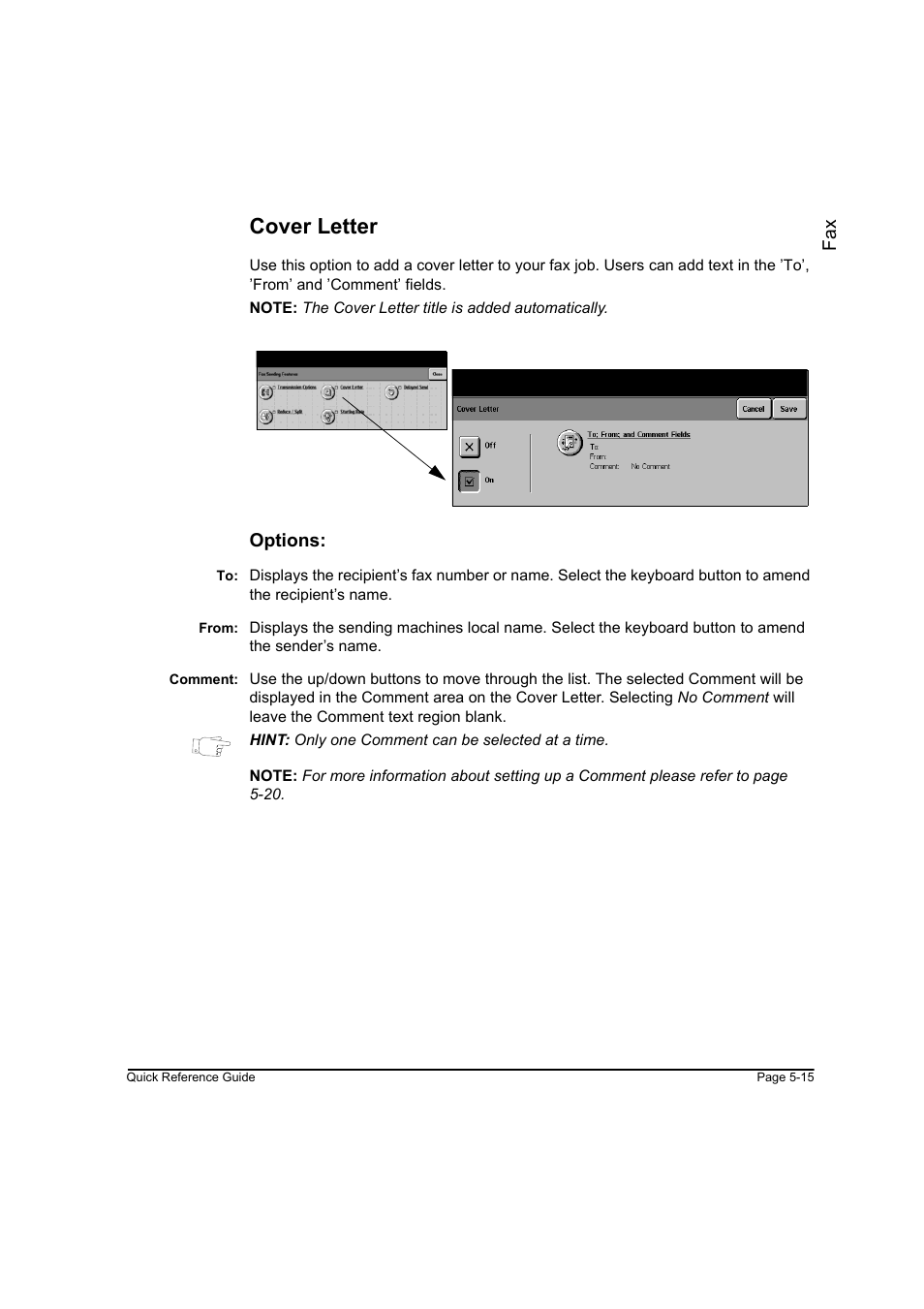 Cover letter | Xerox WorkCentre M45-4033 User Manual | Page 94 / 189