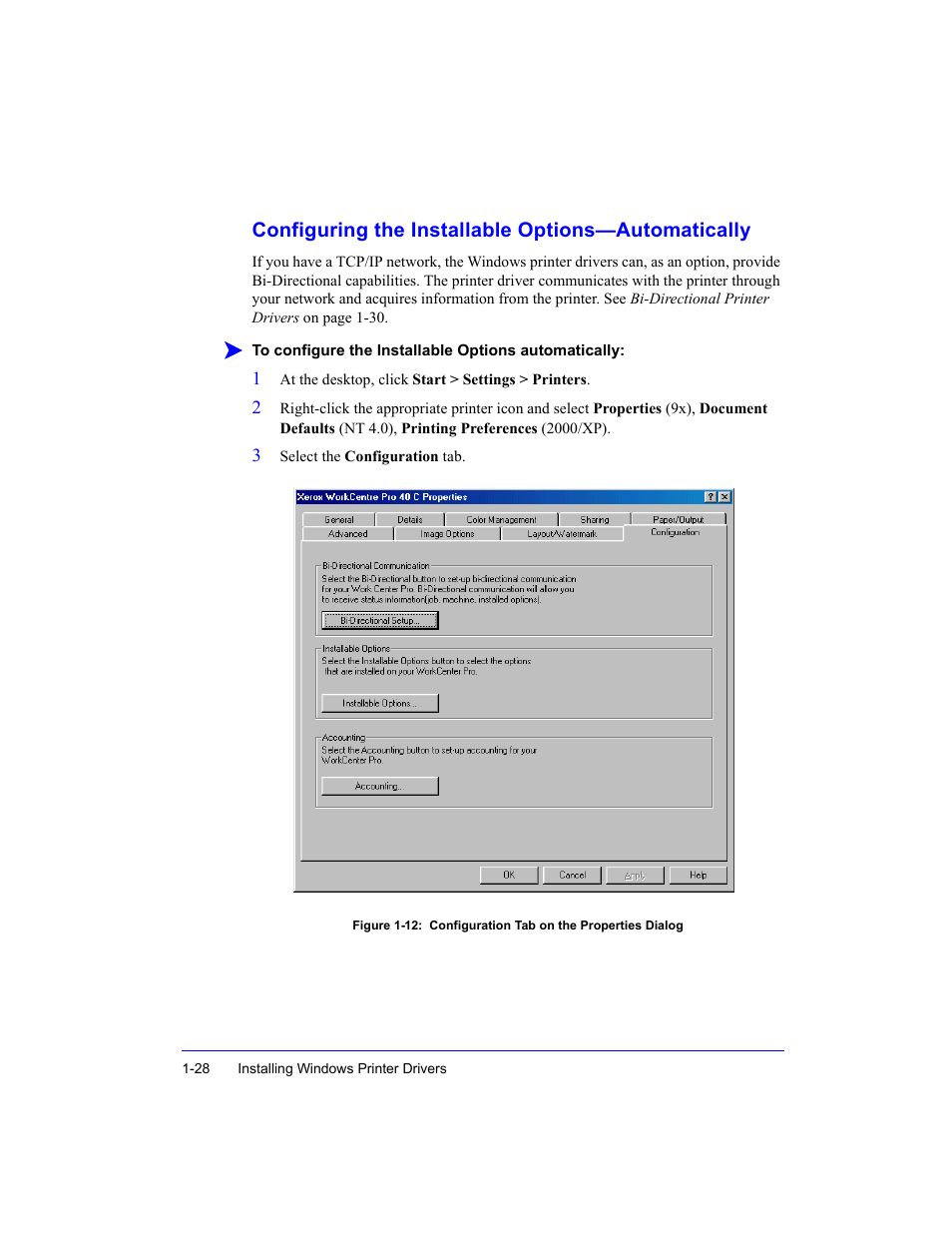 Configuring the installable options—automatically | Xerox WorkCentre M35-4011 User Manual | Page 44 / 75