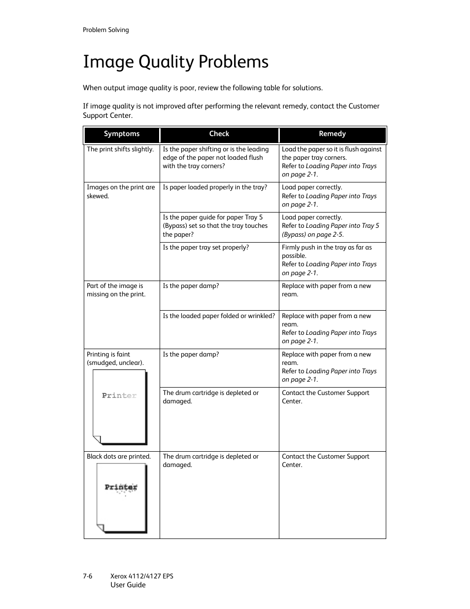 Image quality problems, Image quality problems -6 | Xerox 4112-4127 Enterprise Printing System-4612 User Manual | Page 108 / 224