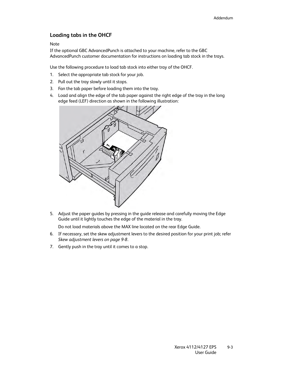 Loading tabs in the ohcf, Loading tabs in the ohcf -3 | Xerox 4112-4127 Enterprise Printing System-4612 User Manual | Page 179 / 224