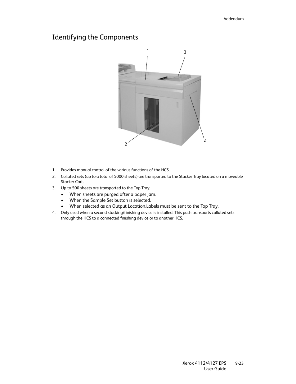 Identifying the components, Identifying the components -23 | Xerox 4112-4127 Enterprise Printing System-4612 User Manual | Page 199 / 224