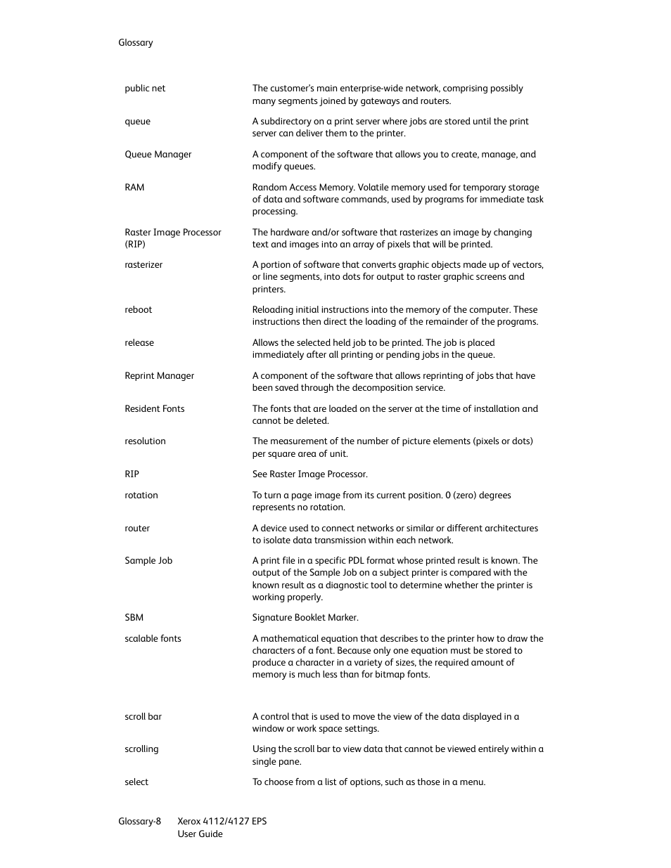 Xerox 4112-4127 Enterprise Printing System-4612 User Manual | Page 216 / 224