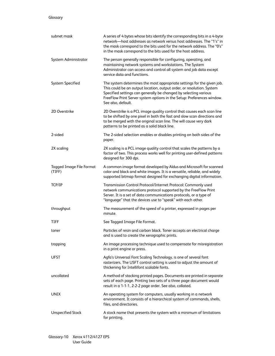 Xerox 4112-4127 Enterprise Printing System-4612 User Manual | Page 218 / 224