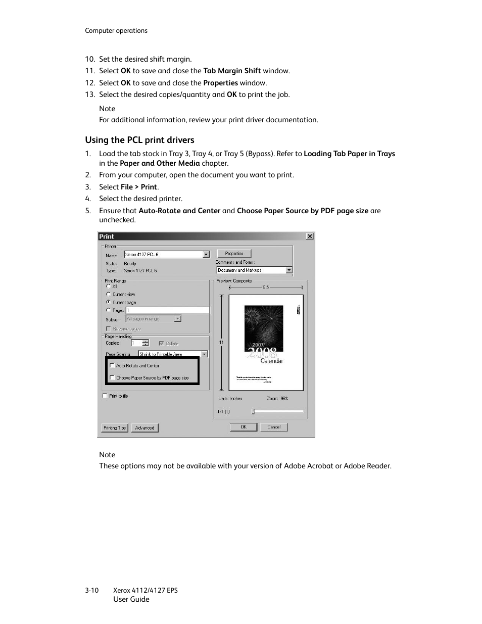 Using the pcl print drivers, Using the pcl print drivers -10 | Xerox 4112-4127 Enterprise Printing System-4612 User Manual | Page 52 / 224