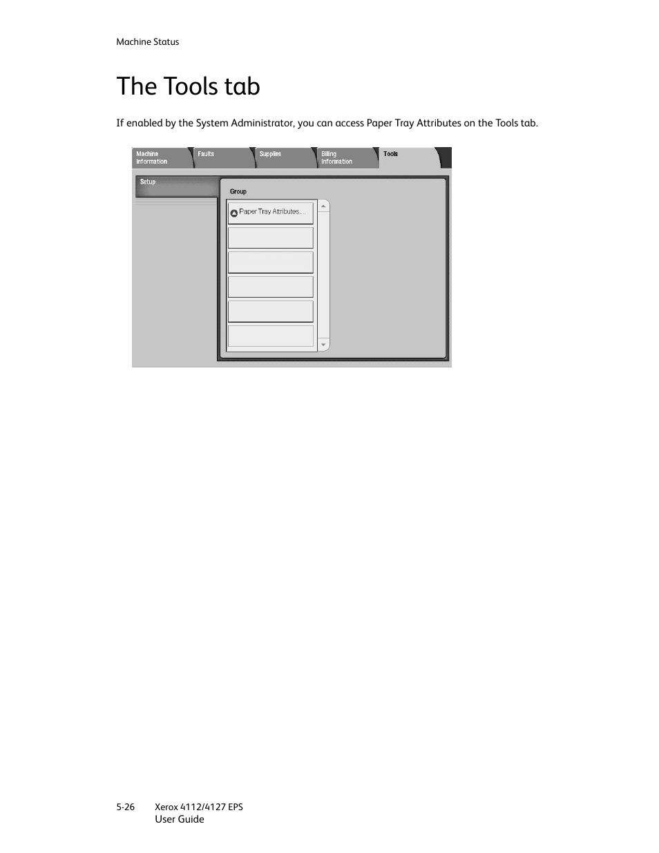 The tools tab, The tools tab -26 | Xerox 4112-4127 Enterprise Printing System-4612 User Manual | Page 86 / 224