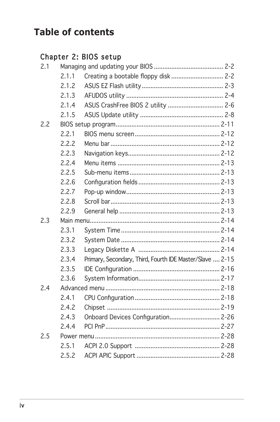 Asus A8V-VM SE User Manual | Page 4 / 86