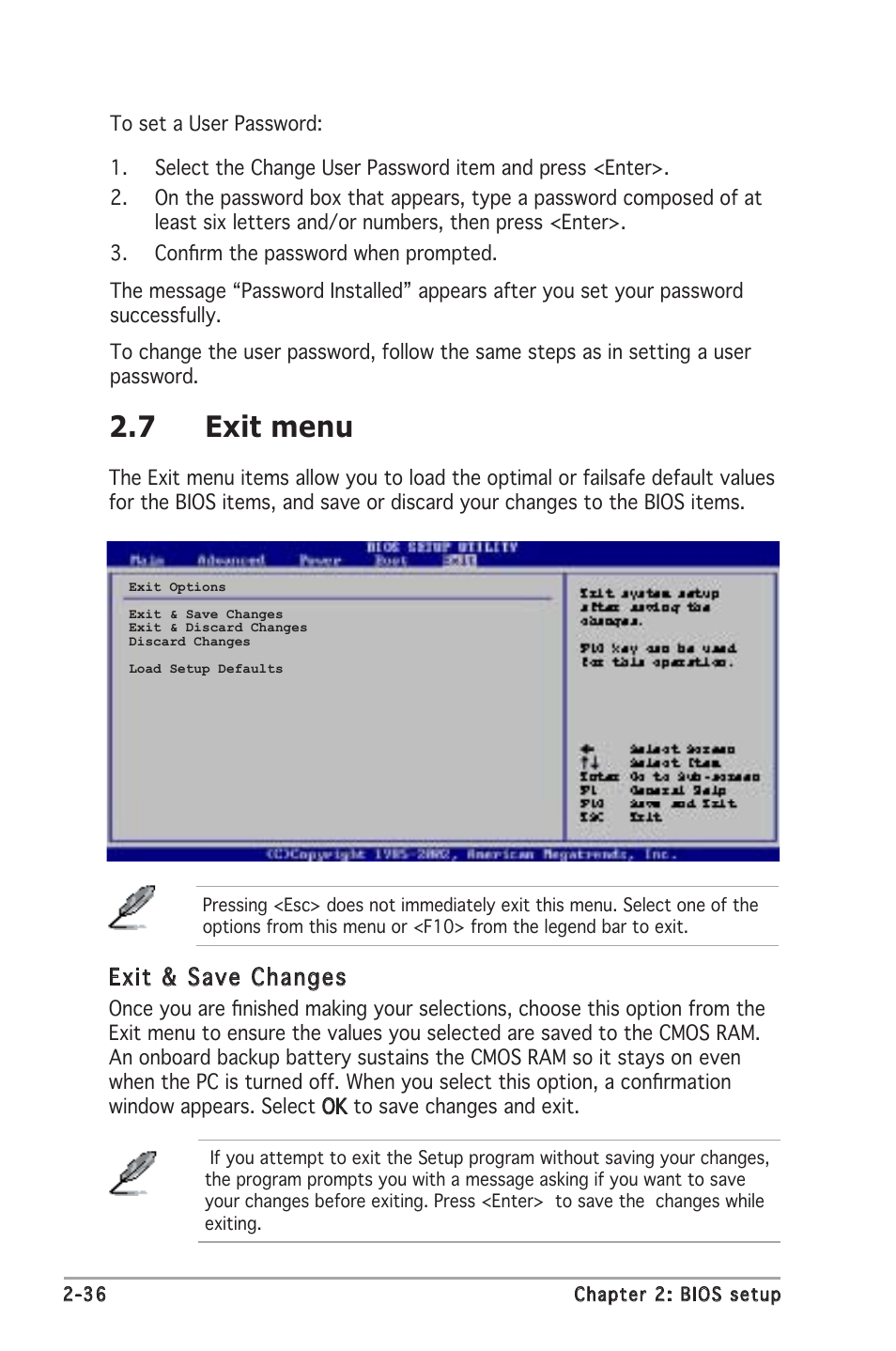 7 exit menu, Exit & save changes | Asus A8V-VM SE User Manual | Page 78 / 86