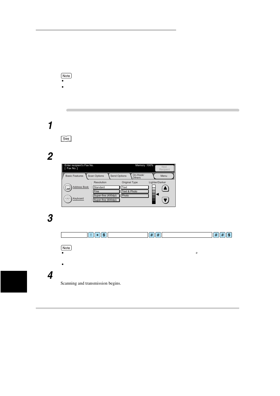 Send to mailbox (f code method), Procedure, Load documents | Display the fax screen, Press start | Xerox WorkCentre M24-3946 User Manual | Page 146 / 332