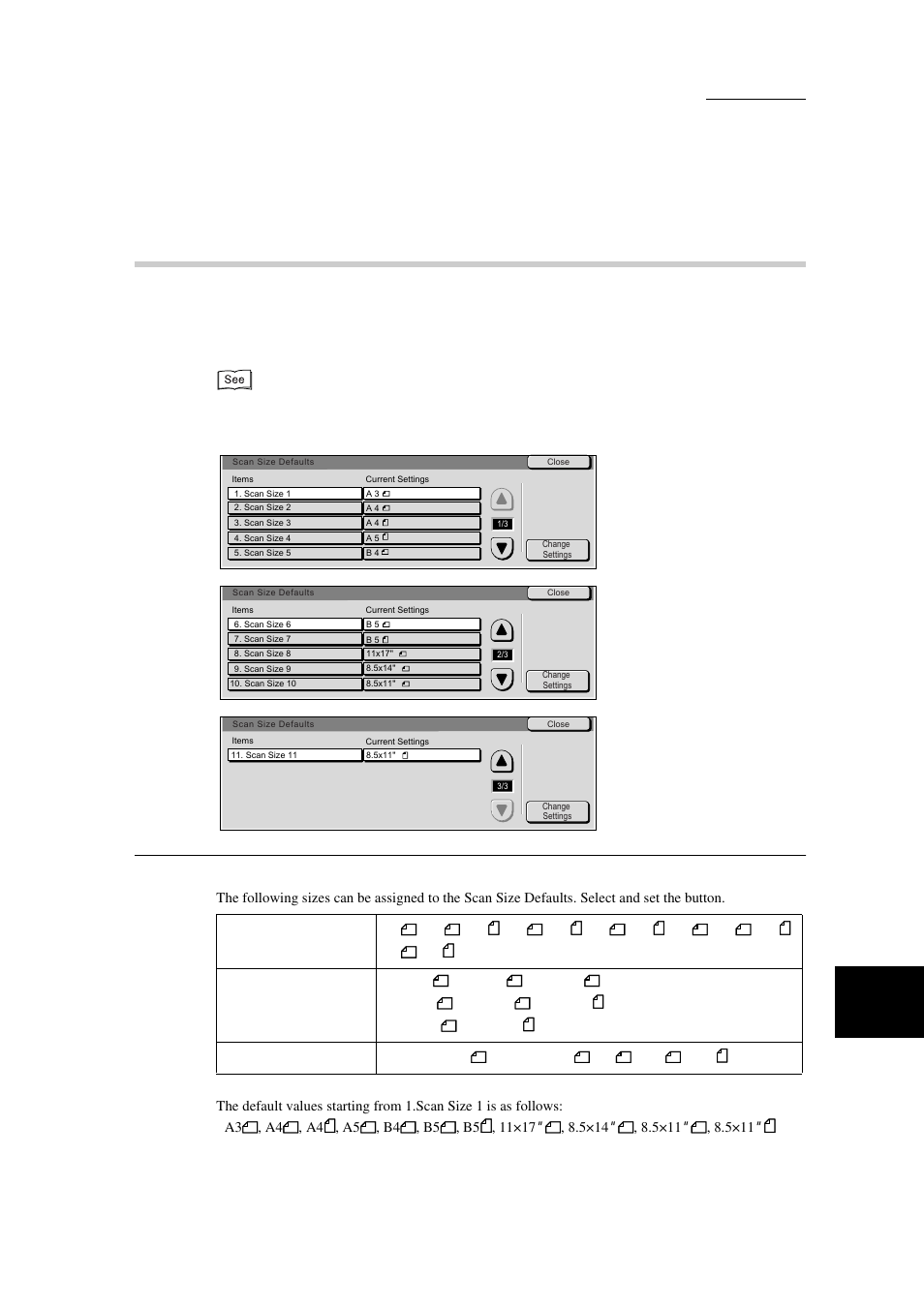 Setting scan size defaults, 10 setting scan size defaults” (p. 201) | Xerox WorkCentre M24-3946 User Manual | Page 225 / 332