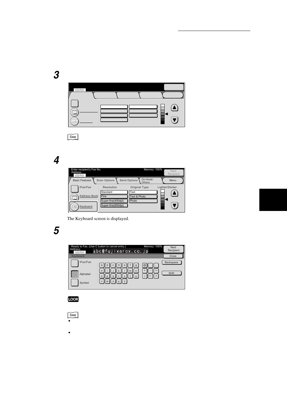 Configure the features if necessary, Select keyboard, Using the in te rn et to send and receive f axes | Xerox WorkCentre M24-3946 User Manual | Page 295 / 332