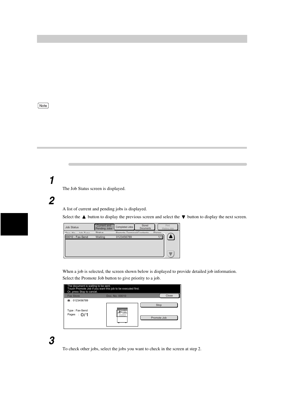 2 confirming job status” (p. 64), Confirming job status, Checking jobs in progress and pending jobs | Xerox WorkCentre M24-3946 User Manual | Page 88 / 332