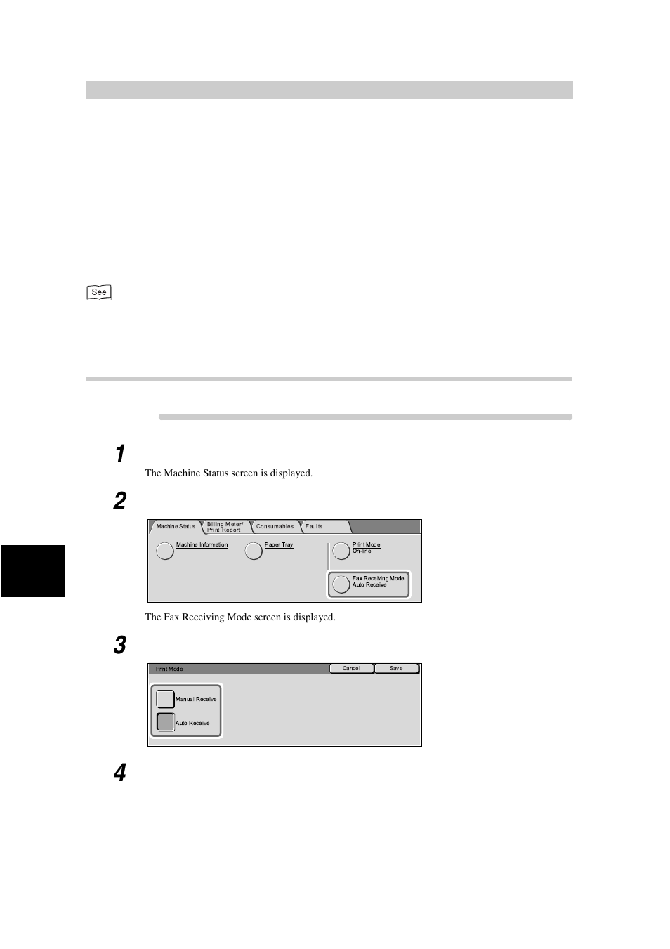 Reception mode, Switching between the modes | Xerox WorkCentre M24-3946 User Manual | Page 92 / 332