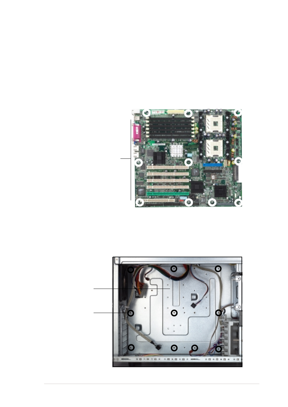 2 placement direction and screw holes | Asus 5U Tower Chassis Kit AK35 User Manual | Page 21 / 46