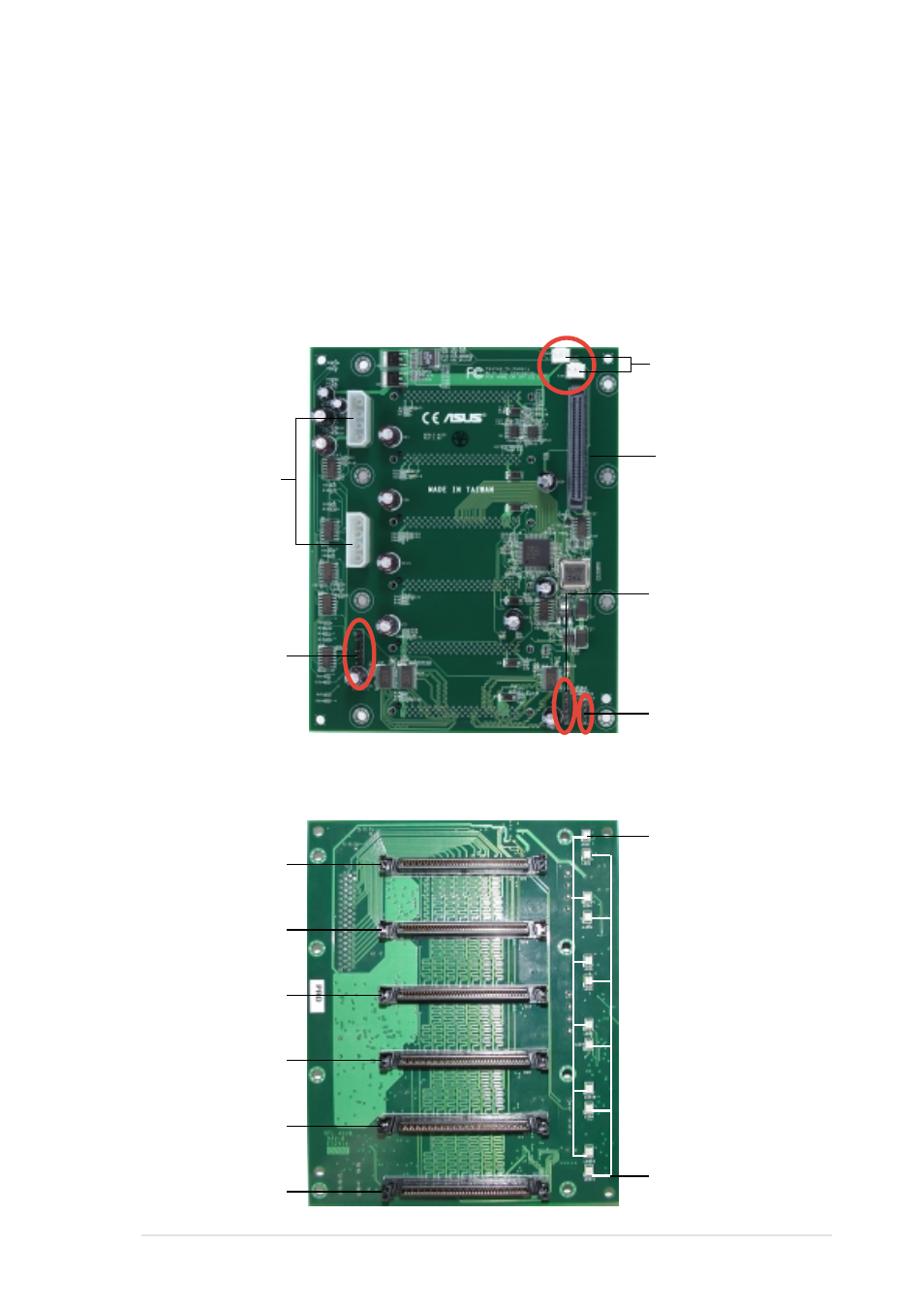 2 scsi backplane connections, Front side back side | Asus 5U Tower Chassis Kit AK35 User Manual | Page 41 / 46