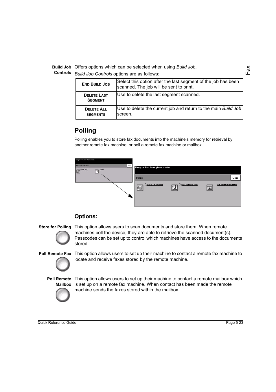 Polling, Fa x, Options | Xerox WorkCentre M165-M175-3093 User Manual | Page 103 / 196