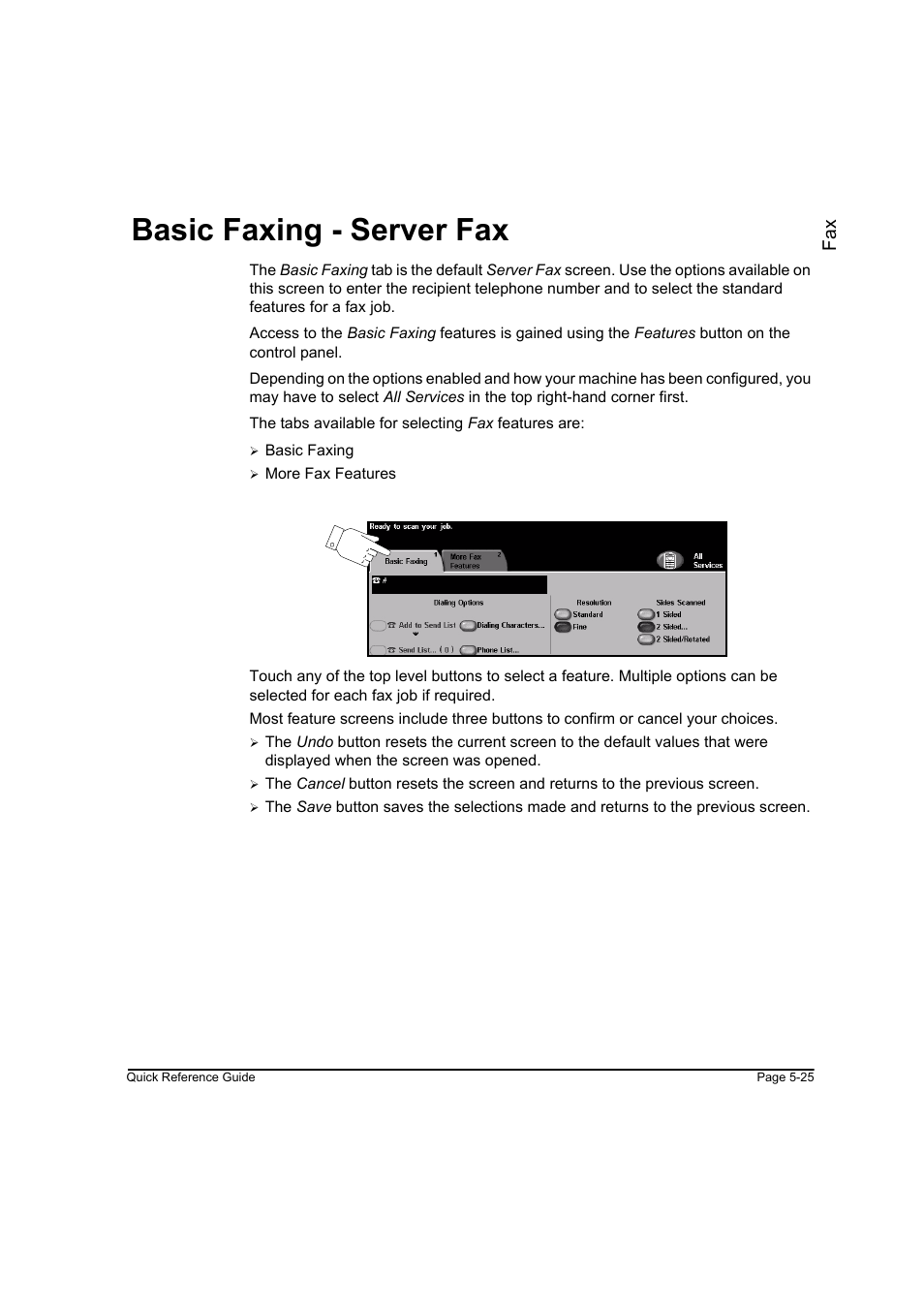 Basic faxing - server fax, Basic faxing - server fax -25, Fa x | Xerox WorkCentre M165-M175-3093 User Manual | Page 105 / 196